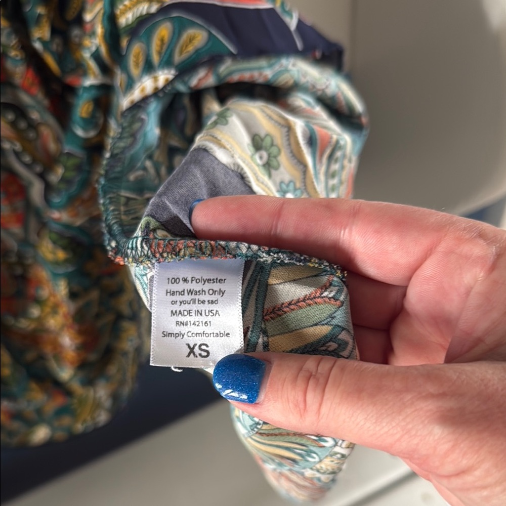 LuLaRoe Madison Skirt XS Multi-Color Paisley Pleated Midi Skirt with Pockets - Picture 4 of 9
